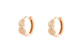 Charming Design Rose Gold Colour 925 Sterling Silver Hugging Earrings studded with CZ